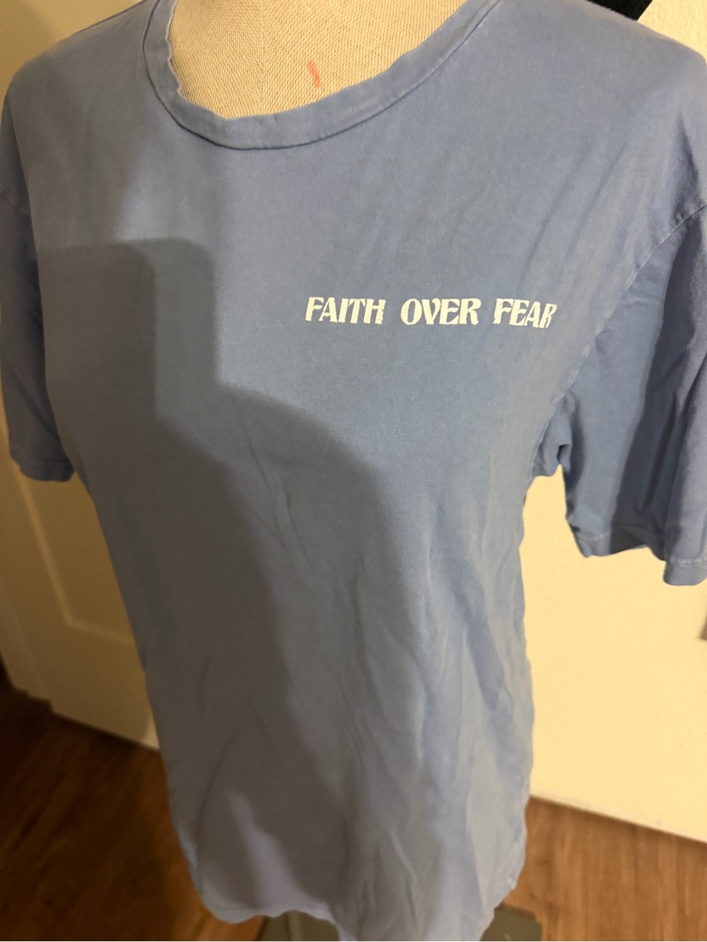 Altar'd State Light Blue 'Faith Over Fear' Short Sleeve Tee